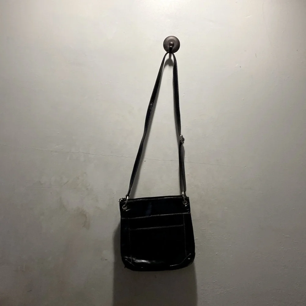 GIAN BERNNI black leather Crossbody
